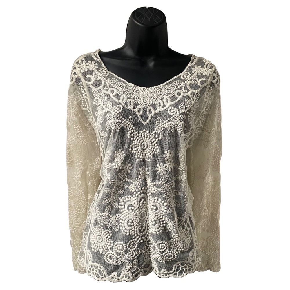 Sheer Lace/Macrame Top
